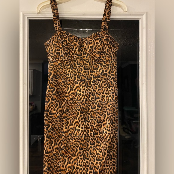 Zara Leopard Bustier Corset mini‎ dress size small - Picture 1 of 12